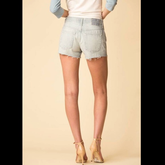 AMO Denim Tomboy Short In Ticking Stripe Wash - Picture 4 of 16